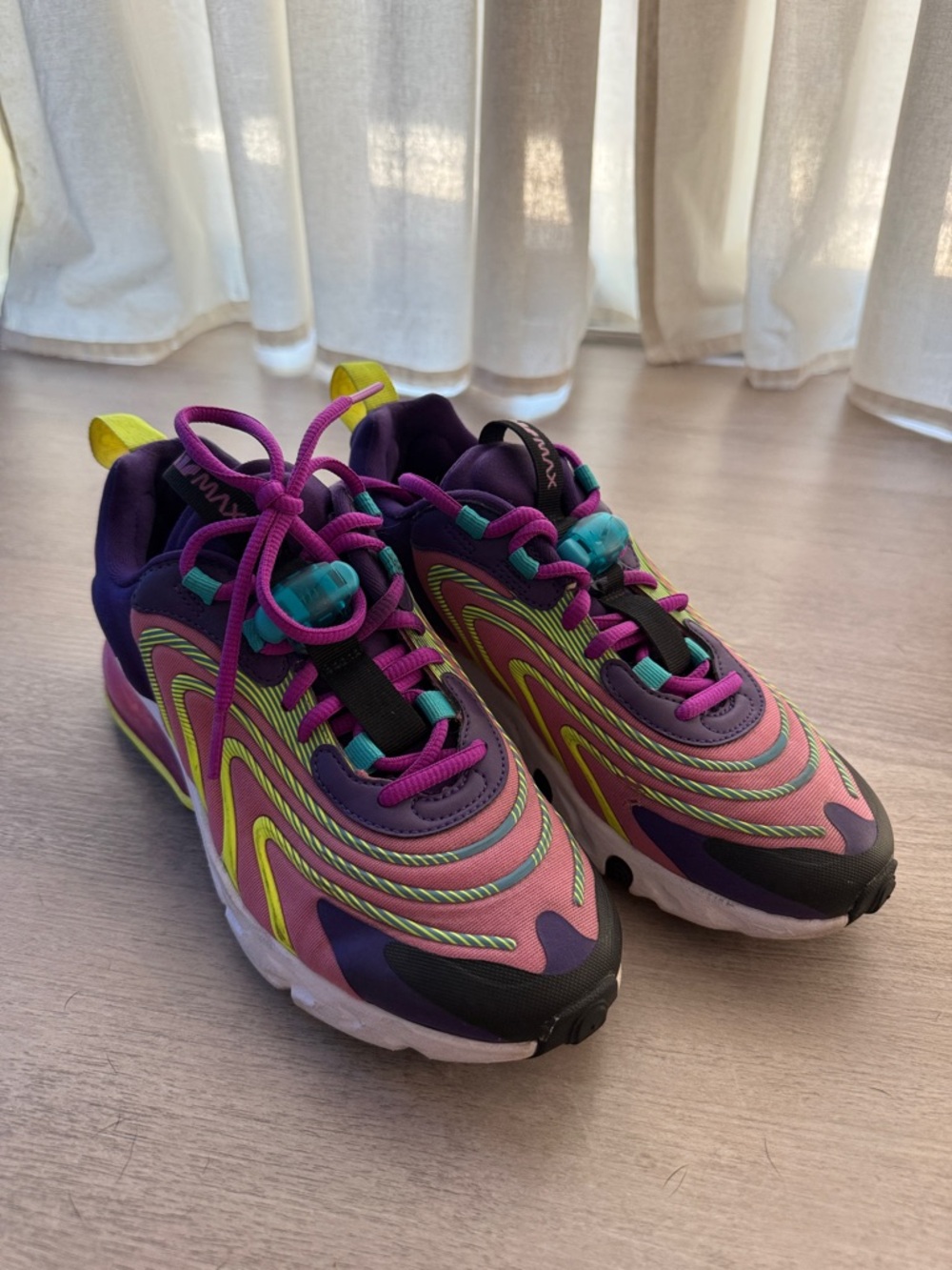 Nike Women’s Air Max Sneakers, Purple Athletic Shoes with multicolor details